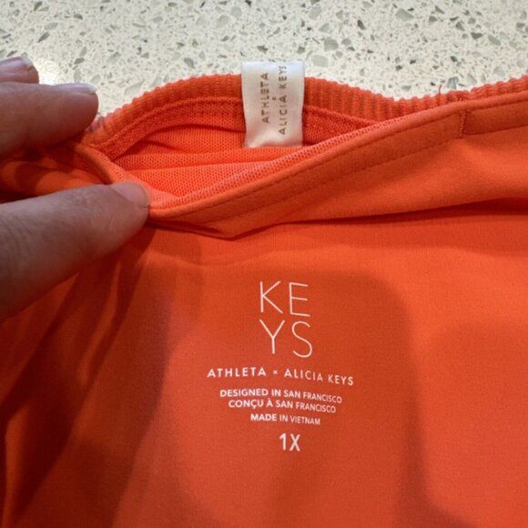 Athleta x Alicia Keys size 1X Jewel Orange Ribbed Elation Tight Leggings NWT - Picture 7 of 14